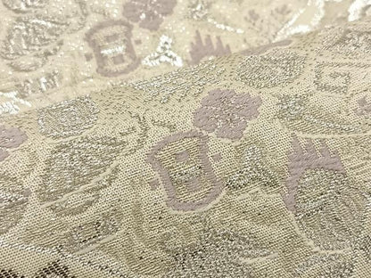平和屋着物◎六通柄袋帯　唐織　古代オリエント　銀糸　正絹　逸品　BAAT2682ea