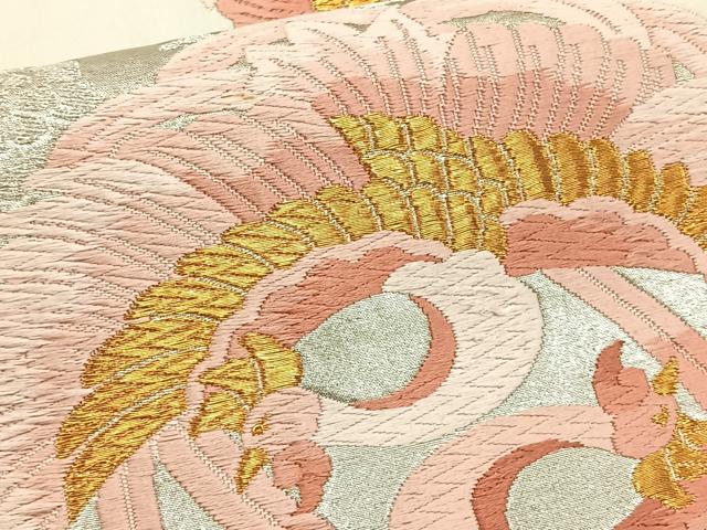平和屋着物◎六通柄袋帯 唐織 向かい鳳凰文 金銀糸 正絹 逸品 BAAT2740ea