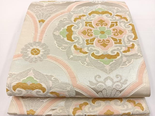 平和屋着物◎六通柄袋帯 唐織 正倉院花文 金銀糸 正絹 逸品 BAAT2745ea