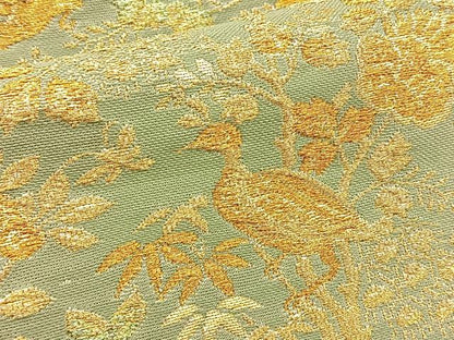 平和屋着物◎六通柄袋帯 鳥獣草花文 金糸 正絹 逸品 BAAT2754ea