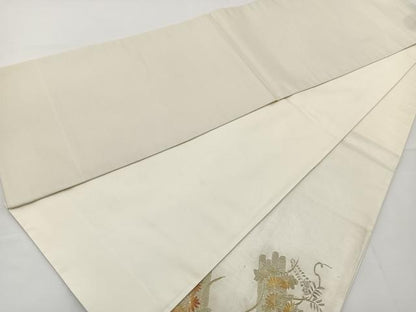 平和屋着物◎太鼓柄袋帯 花筏 金銀彩 引箔 正絹 逸品 BAAT2784ea