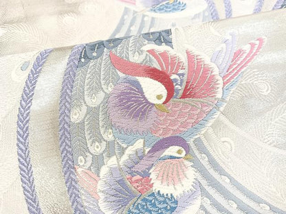 平和屋着物◎六通柄袋帯　唐織　春秋遊園　金銀糸　正絹　逸品　BAAT2841mz