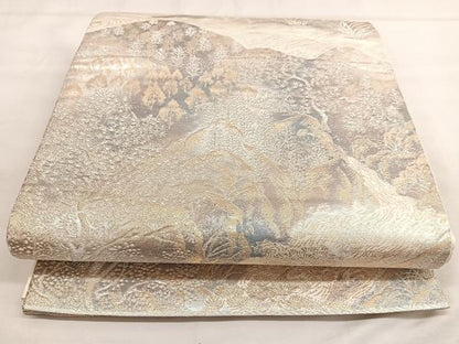 平和屋着物◎六通柄袋帯 風景文 京洛錦 二重引箔 正絹 逸品 BAAT2903mz