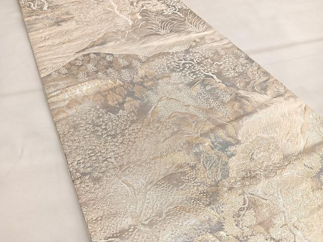 平和屋着物◎六通柄袋帯 風景文 京洛錦 二重引箔 正絹 逸品 BAAT2903mz
