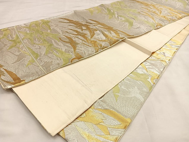 平和屋着物◎六通柄袋帯 唐織 飛鶴文 金銀糸 正絹 逸品