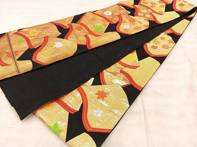 平和屋着物∵女の子　十三参り　子供　祝着・袋帯セット　帯セット　手毬花文　金彩　逸品　BAAT2964mz