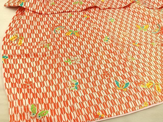 平和屋着物[]七五三　女の子　３歳　祝着　三つ身　被布セット　舞蝶文　逸品　BAAT2966mz