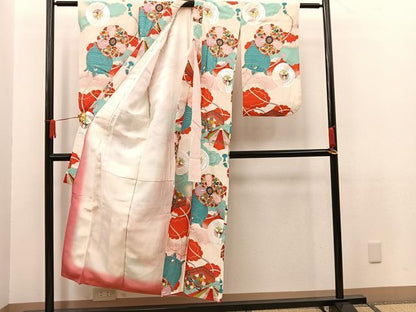 平和屋着物∵女の子 十三参り 子供 祝着・長襦袢セット 文箱亀甲花文 金彩 逸品 BAAT2979mz
