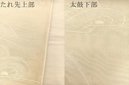 平和屋着物＊夏物　六通柄袋帯　片輪車　銀糸　正絹　逸品　BAAT3008hv