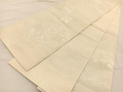 平和屋着物＊夏物 六通柄袋帯 桔梗萩文 銀糸 正絹 逸品 BAAT3059hv