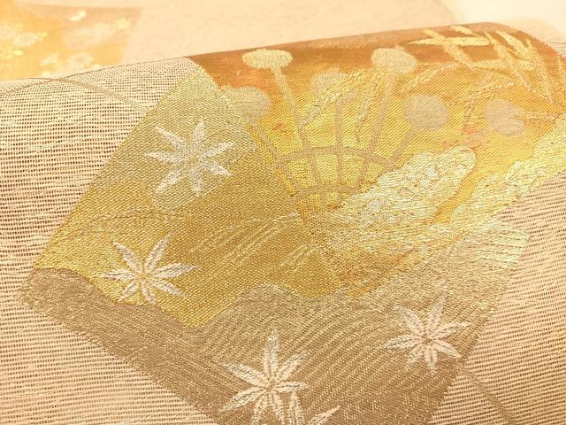 平和屋着物＊夏物 六通柄袋帯 竜田川色紙文 正絹 逸品 BAAT3069hv