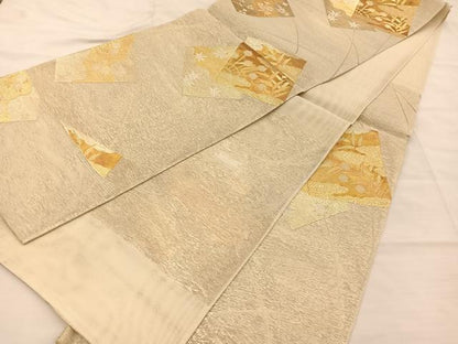 平和屋着物＊夏物 六通柄袋帯 竜田川色紙文 正絹 逸品 BAAT3069hv