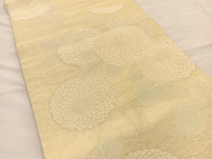 平和屋着物＊夏物 六通柄袋帯 菊 銀糸 正絹 逸品 BAAT3097hv