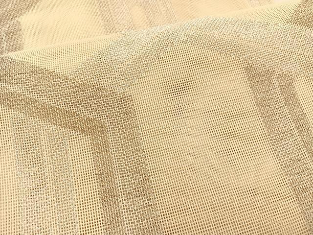 平和屋着物＊夏物　六通柄袋帯　幾何学文様　銀糸　正絹　逸品　BAAT3147hv