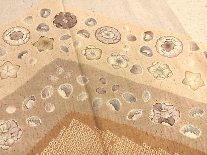 平和屋着物●訪問着 紬地 辻が花 絞り 正絹 逸品 BAAT3197hv