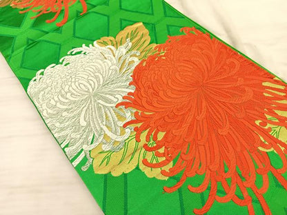 平和屋着物◎六通柄袋帯 唐織 乱菊 金銀糸 正絹 逸品 BAAT3207du