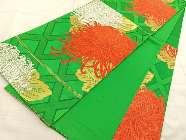 平和屋着物◎六通柄袋帯 唐織 乱菊 金銀糸 正絹 逸品 BAAT3207du