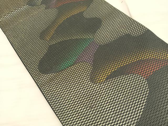平和屋着物◎六通柄袋帯　流水文　銀糸　正絹　逸品　BAAT3219du