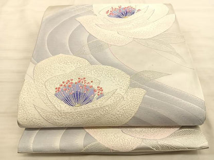 平和屋着物◎西陣 六通柄袋帯 唐織 草花文 金銀糸 正絹 逸品 BAAT3237du