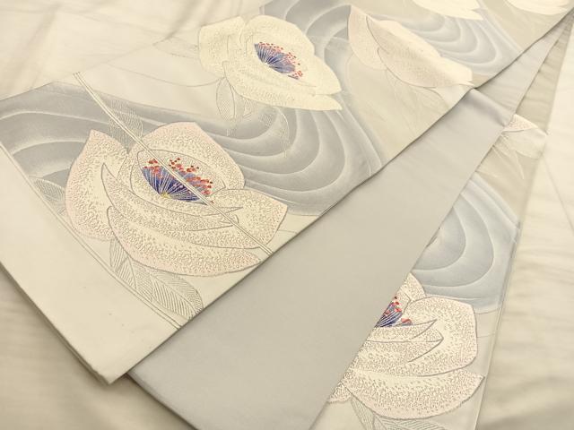 平和屋着物◎西陣 六通柄袋帯 唐織 草花文 金銀糸 正絹 逸品 BAAT3237du