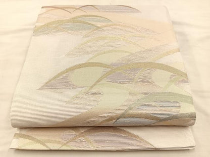 平和屋着物＊夏物　六通柄袋帯　流水芝草文　金糸　正絹　逸品　BAAT3366du