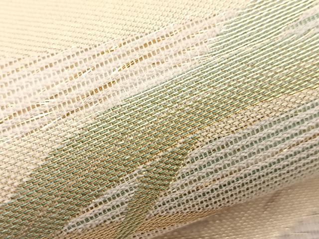 平和屋着物＊夏物　六通柄袋帯　流水芝草文　金糸　正絹　逸品　BAAT3366du
