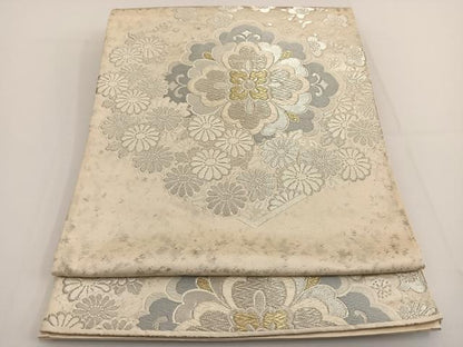 平和屋着物◎六通柄袋帯 唐織 正倉院花文 金銀糸 正絹 逸品 BAAT3426ui