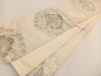 平和屋着物◎六通柄袋帯 唐織 正倉院花文 金銀糸 正絹 逸品 BAAT3426ui