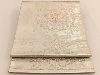 平和屋着物◎六通柄袋帯 唐織 正倉院花文 金銀糸 正絹 逸品 BAAT3432ui
