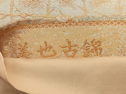 平和屋着物◎六通柄袋帯 唐織 美也古錦 鶴 金銀糸 正絹 逸品 BAAT3443ui