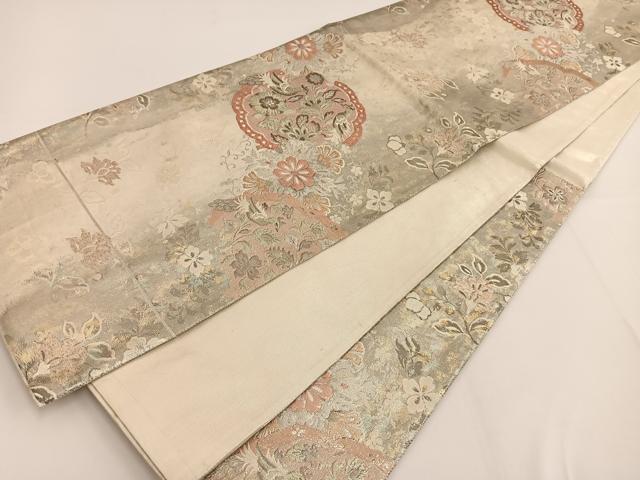 平和屋着物◎佐賀錦 六通柄袋帯 花丸文 引箔 正絹 逸品 BAAT3451ui