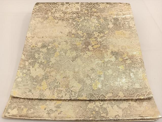 平和屋着物◎六通柄袋帯 更紗花文 引箔 正絹 逸品 BAAT3465ui