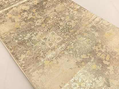 平和屋着物◎六通柄袋帯 更紗花文 引箔 正絹 逸品 BAAT3465ui