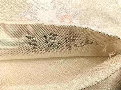 平和屋着物◎佐賀錦　六通柄袋帯　京百景　京洛東山　銀糸　正絹　逸品　BAAT3498ui