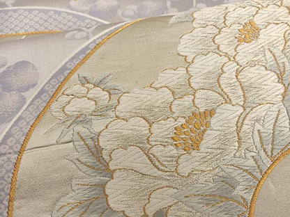 平和屋着物◎六通柄袋帯 唐織 地紙花文 金銀糸 正絹 逸品 BAAT3499ui