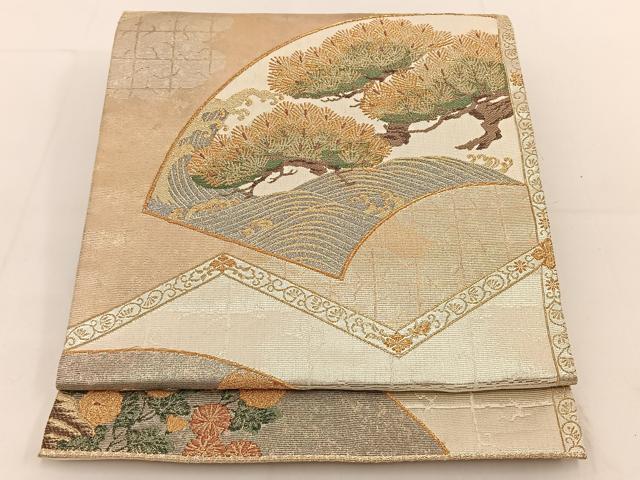 平和屋着物◎六通柄袋帯 地紙松文 金銀糸 玉屋 正絹 逸品 BAAT3584ui