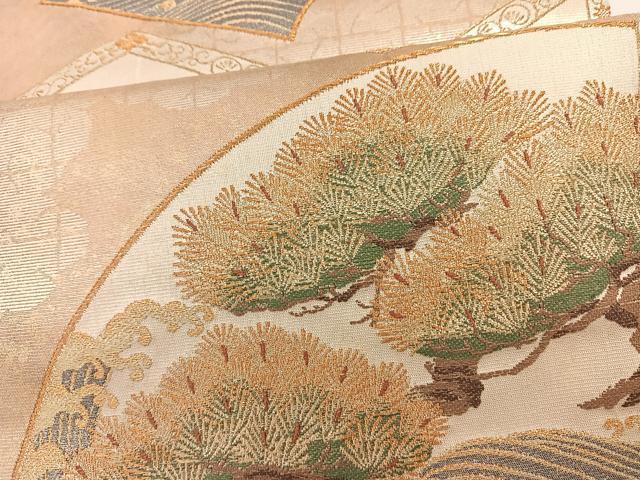 平和屋着物◎六通柄袋帯 地紙松文 金銀糸 玉屋 正絹 逸品 BAAT3584ui