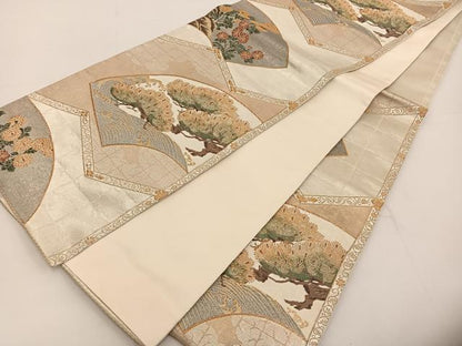 平和屋着物◎六通柄袋帯 地紙松文 金銀糸 玉屋 正絹 逸品 BAAT3584ui