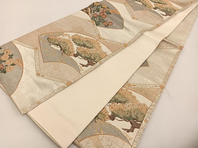 平和屋着物◎六通柄袋帯 地紙松文 金銀糸 玉屋 正絹 逸品 BAAT3584ui