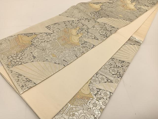 平和屋着物◎六通柄袋帯 夢華路 プラチナ箔 復重織 正絹 逸品 BAAT3589ui