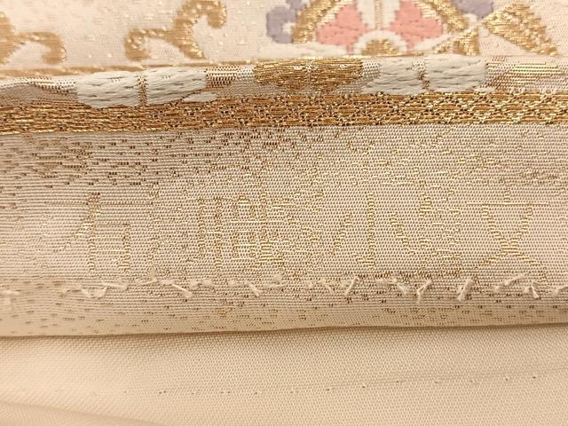 P8658 ●高級 正絹 唐織 六通 袋帯 平和屋着物◎六通柄袋帯 唐織 有職小文 金糸 正絹 逸品 BAAT3590ui