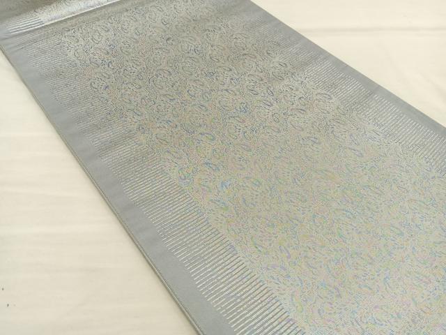 平和屋着物◎六通柄袋帯 幾何学文 引箔 正絹 逸品 BAAT3848xa