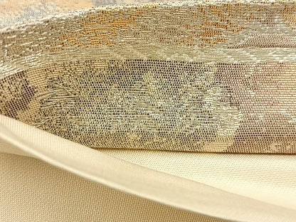平和屋着物◎六通柄袋帯 京洛錦 風景文 二重引箔 正絹 逸品 BAAT3874xa