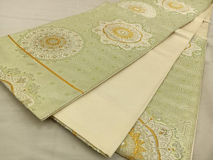 平和屋着物◎六通柄袋帯 宝相華 金銀糸 正絹 逸品 BAAT3877xa