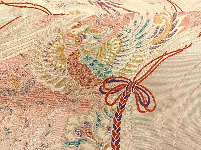平和屋着物◎六通柄袋帯 唐織 鳳凰花文 金銀糸 正絹 逸品 BAAT3880xa