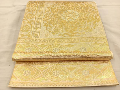 平和屋着物◎六通柄袋帯 宝相華 金糸 正絹 逸品 BAAT3887xa