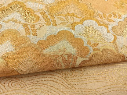 平和屋着物◎太鼓柄袋帯 綴れ 松皮取寿松文 金銀糸 正絹 逸品 BAAT3900xa