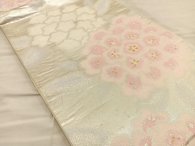 平和屋着物◎六通柄袋帯 唐織 紫陽苑 引箔 正絹 逸品 BAAT3902xa
