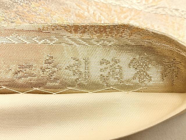 平和屋着物◎六通柄袋帯　鶴　京洛錦　二重引箔　正絹　逸品　BAAT3932xa