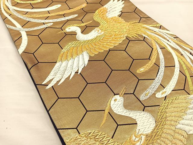 平和屋着物◎六通柄袋帯 唐織 鳳凰 金銀糸 正絹 逸品 BAAT3935xa